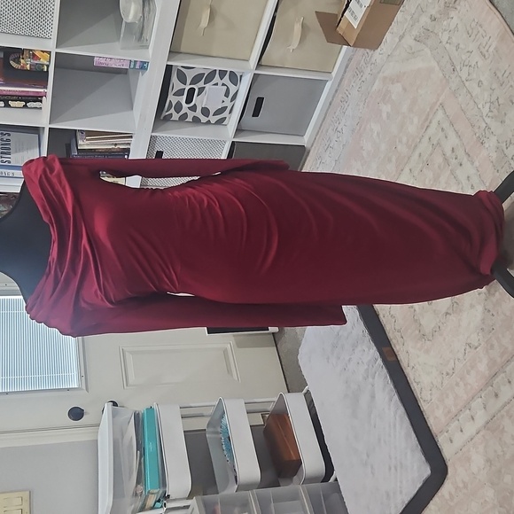 Women's Long Sleeve Bodycon Maxi Dress One Shoulder Ruched Fall Formal Wedding G - Picture 6 of 6